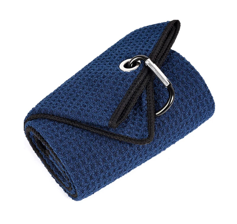 Wholesale Custom Logo Printed Blue Recycled Microfiber Waffle Weave Golf Sports Towels Jacquard Technique for Sports Enthusiasts