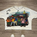 Custom Screen Dtg Printing Mock Neck Oversized Streetwear Manufacturer Heavy 200 GSM Cotton French Terry Boxy Cropped t Shirt