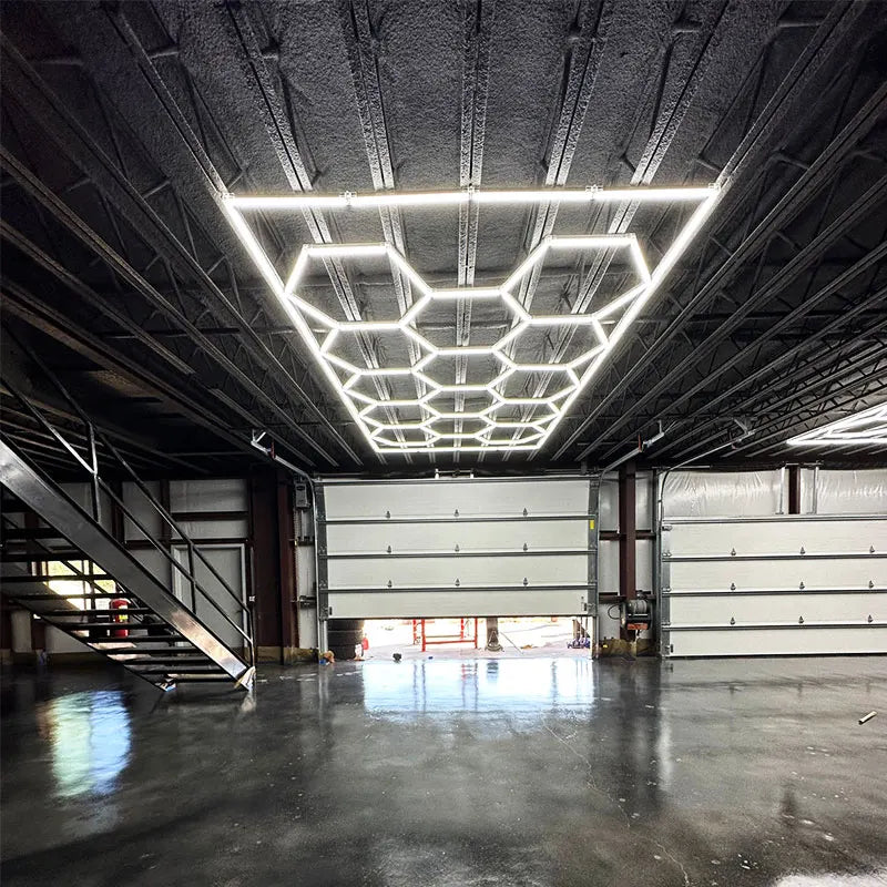 Dropshipping 15 Grid Honeycomb Auto Car Detailing Work Light Car Wash Station 110v/220v Garage Ceiling Hexagonal Led Lights