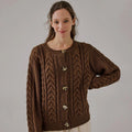 CHUANGYU Autumn Winter Women's 100% Cashmere Free Size Casual Warm Cardigan Sweater