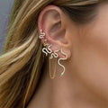 Diamond Chain Snake Stud Earring Set Punk Hip Hop Ear Ring Bulk For Women Hiphop Snake Texture Stud Earrings