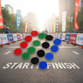 ABS Plastic Circular Race Bib Clips with Fabric Covered Eco-Friendly Snap Button Flatback Design MegaBDM