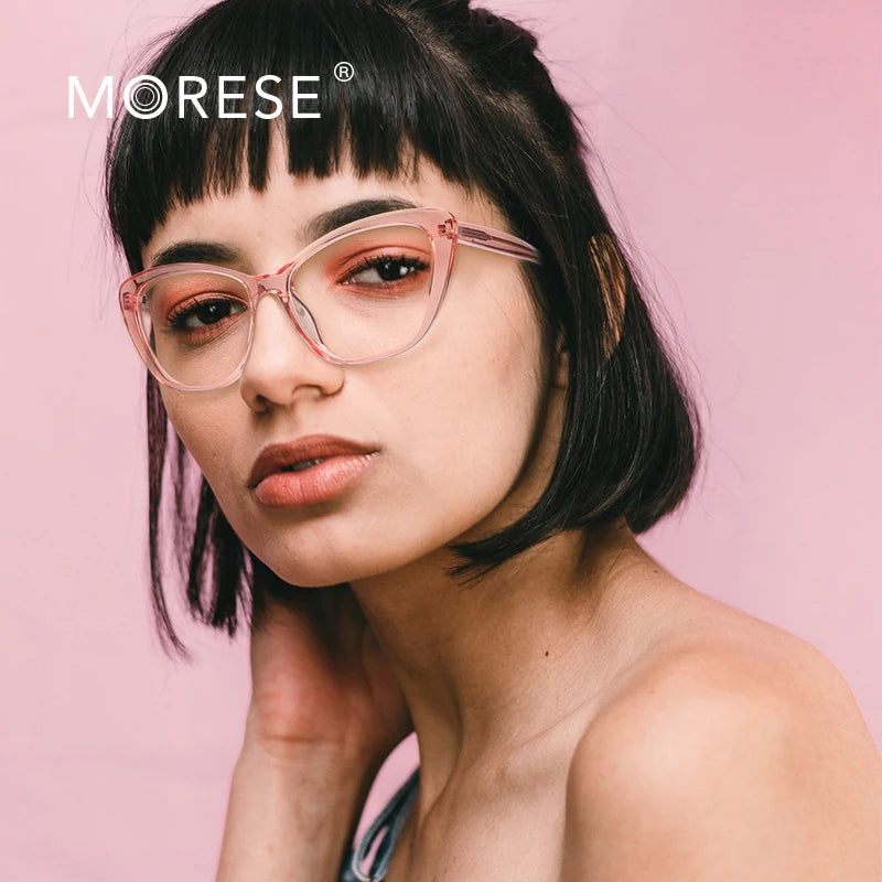 MORESE 2004 Cat Eye Style Anti Blue Computer Glasses Frame Factory Direct Stock Clearance for Women