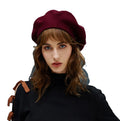 New Fashion Solid Color Beret Cap  Knitted Stripes Autumn Winter Outdoor Warm Knitted Painted Hat Dome Berets