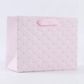 Luxury Pink Eco-friendly Paper Tote Shopping Bag Embossed Wedding Packaging with Gold Dots for Supermarket Use and Promotions