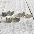 ER33966 Half Moon Crescent Earrings Gold Plated Natural Gemstone Crystal Druzy Celestial Moon Shape Studs for Party Wear