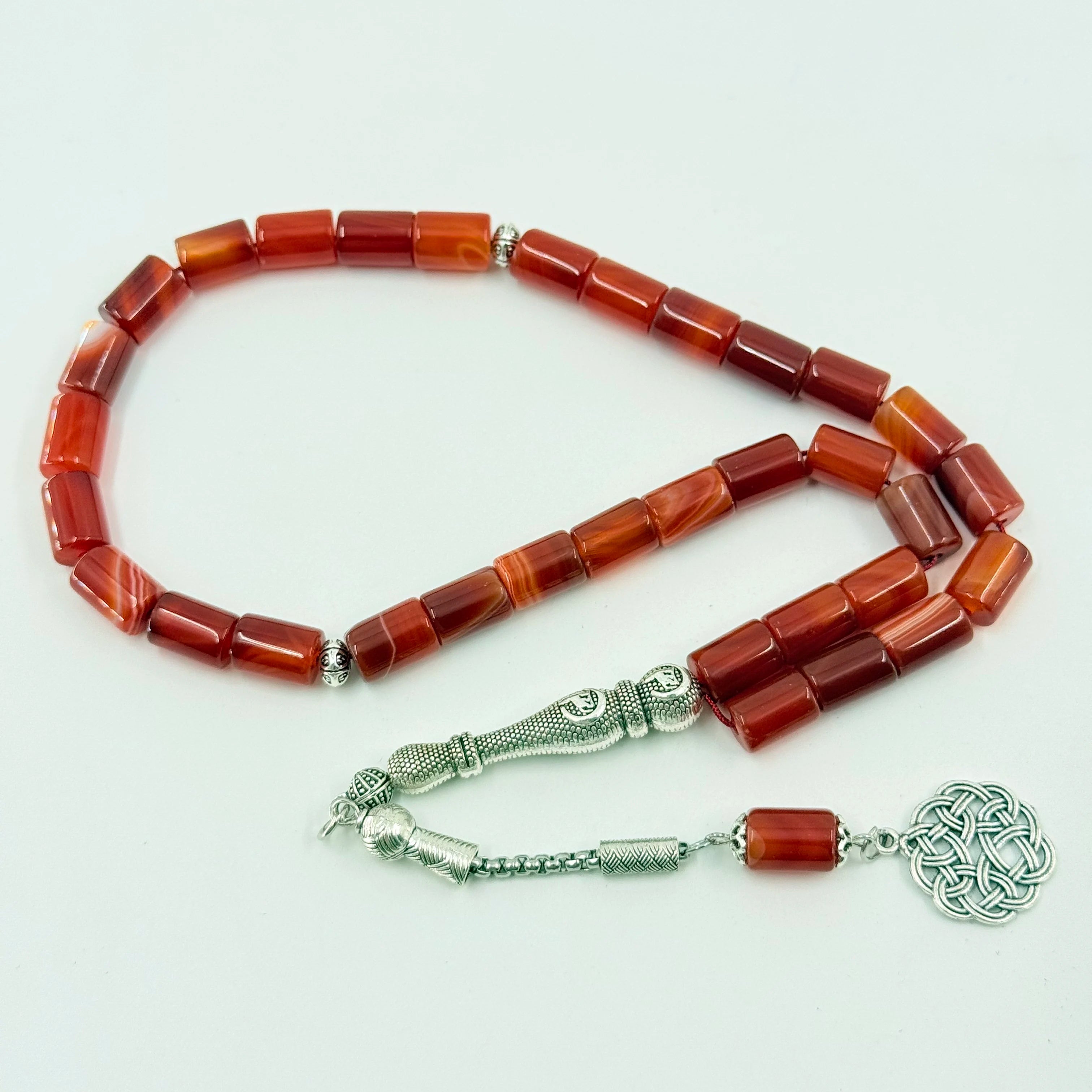 Muslim Prayer Beads Kaaba  8 * 12mm 33 Agate Beads Islamic Bracelet Misbahah Swimming Pool Praising Allah Tibiah Rosary