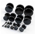 Fashion Men Titanium Steel Small Dumbbell Stud Earrings Black Diameter Circle Disc Stainless Steel Trendy for Anniversary MegaBDM