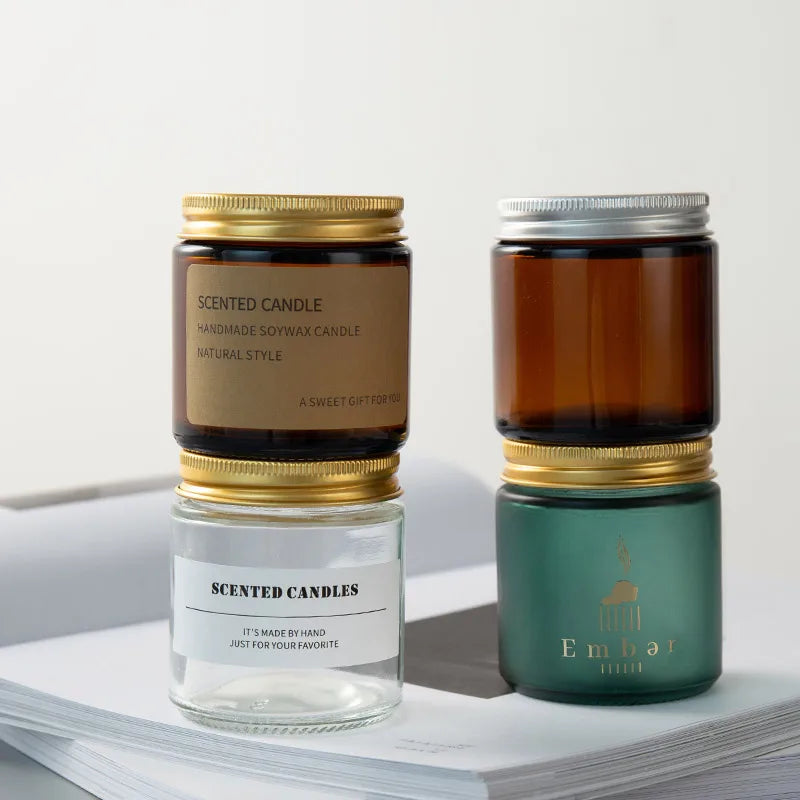 Customized Label 4oz Clear Wide Mouth Straight Sided Glass Jars with Screw Lid