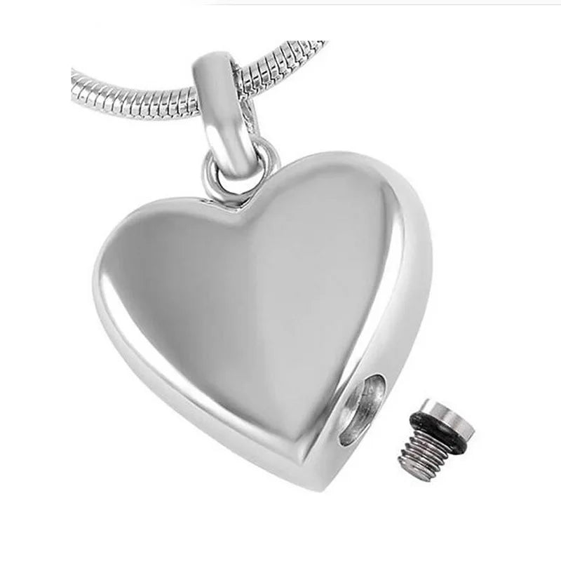 Cremation Urn Necklace for Ashes Stainless Steel Vintage Memorial Pendant Hold Heart Cremated Keepsake Jewelry Gift