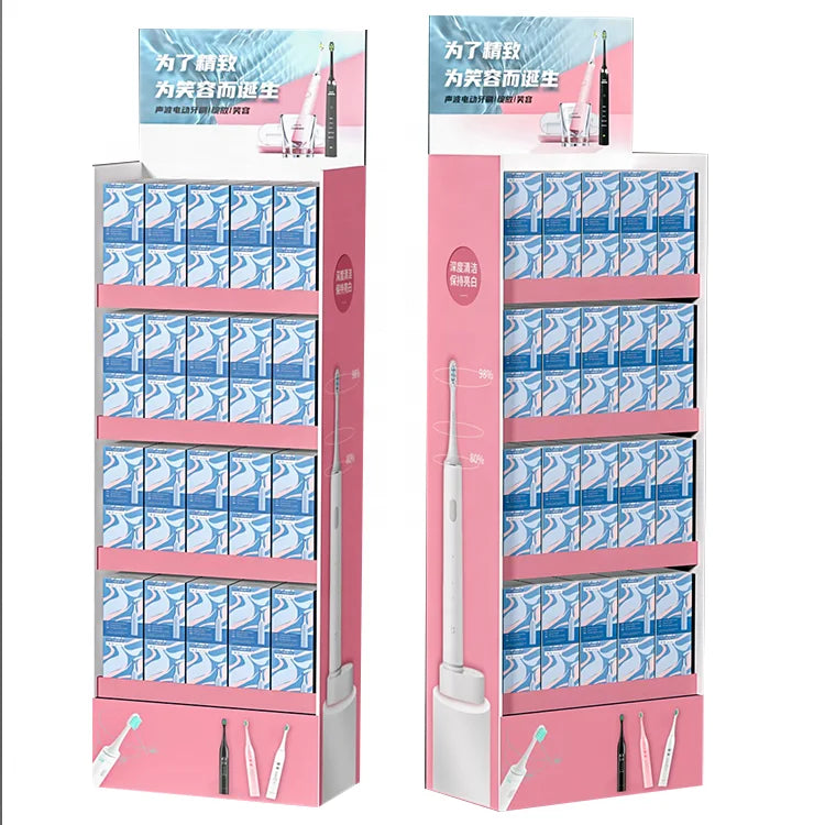 Supermarket Toothbrush Stand Display Rack Modern Multi-Layer Cardboard Eco-Friendly Customized ISO Certified Foldable