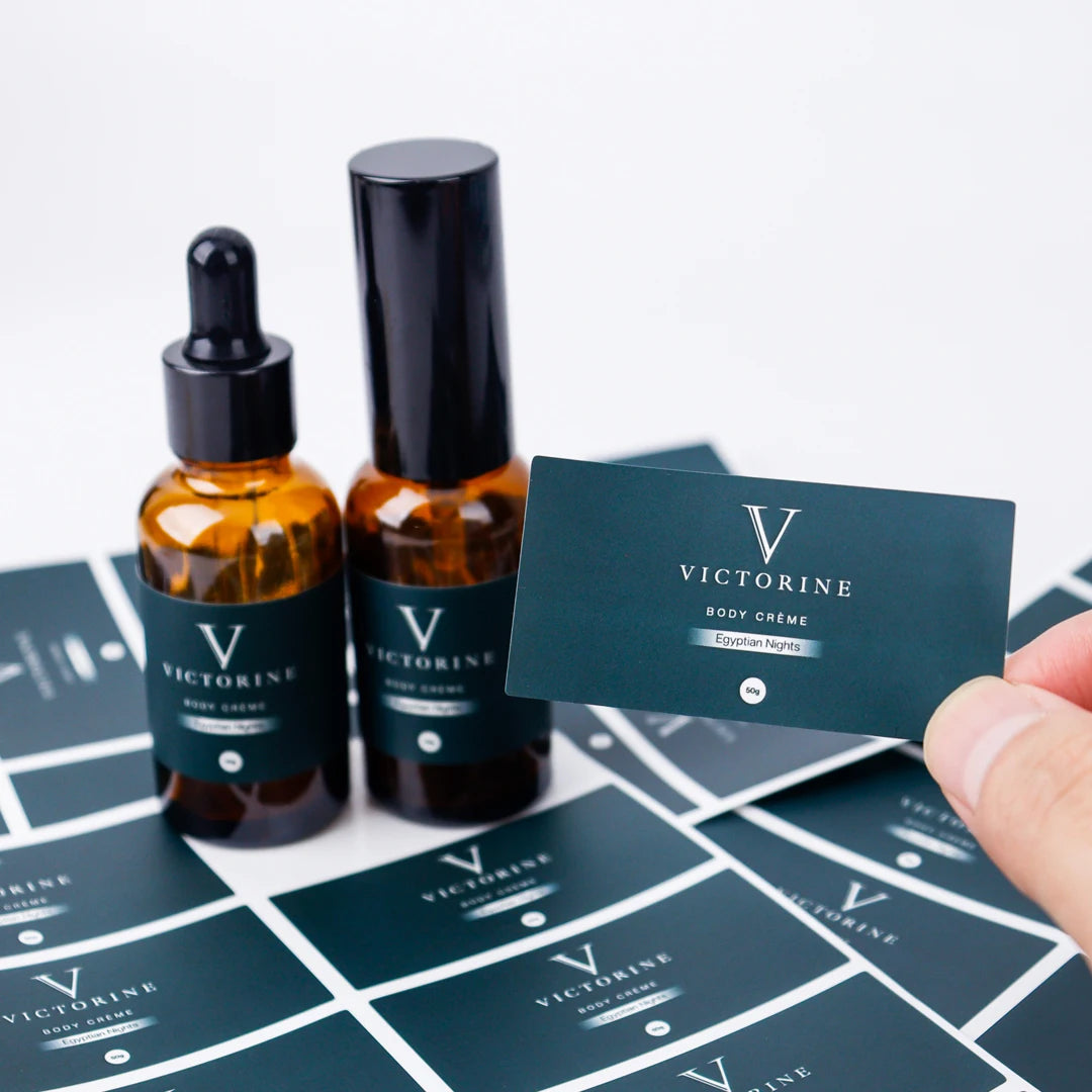 Custom Logo Maker Label Premium Vinyl Essential Oil Sticker for Original Perfumes Shampoo Lipstick Skin Care Lotion Toothpaste