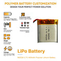 3.7V 450mAh 582528 LiPo Battery Slim Smartwatch VR Controller Compact Long-Lasting ODM Factory CE/ KC Certified KRL KRL18650 MegaBDM