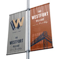 Street Outdoor Light Pole Advertising Flag Media Ads Banner Holder Kit Lantern Double Side Pole Flags With Hardware Bracket