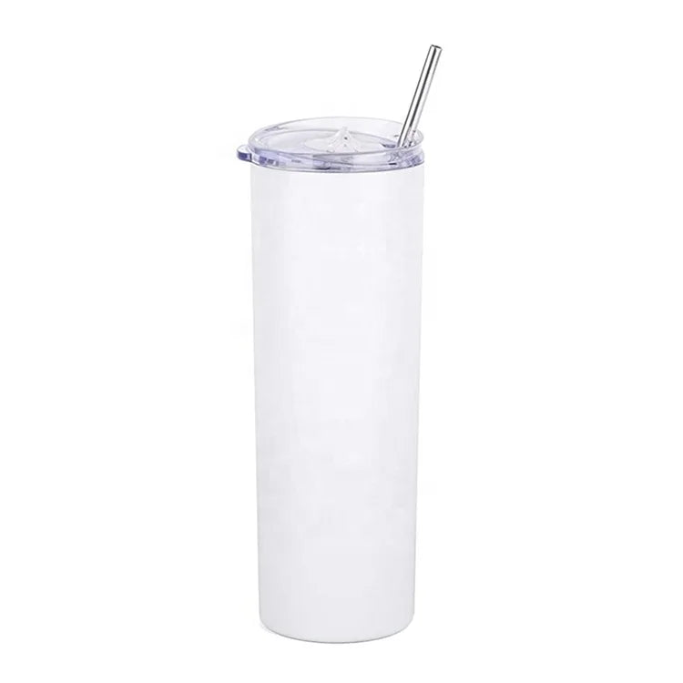 Wholesale 20 Oz Straight Sublimation Tumblers With With Lid and Straw Stainless Steel Vacuum Insulated Drinking Cups