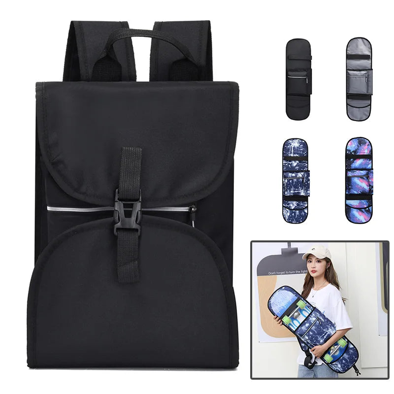Custom Waterproof Outdoor Fashion Portable Slim Foldable Skateboard Backpack for Boys and Girls