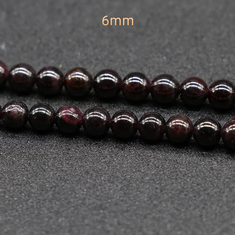 DIY Hot Sale about 6mm Garnet Stone Loose Beads for Garment Necklace Accessories