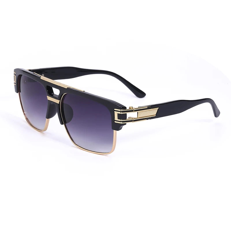 2022 Hot Selling Oversized square Metal Pc Eyewear Vintage Fashion Driving Outdoor Sunglasses