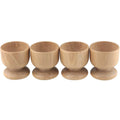 Eco-Friendly Natural Beech Wood Egg Shape Cup Holder Set