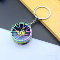 New Promotion Car Wheel Hub Shape Zinc Alloy Keychain Creative Car Wheel Hub Keychain Pendant Gift Handicraft for Bag and Car