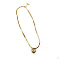 Ladies Stainless Steel Clavicle Chain Titanium Steel Simple Lettering Pendant Snake Bone Chain Necklace