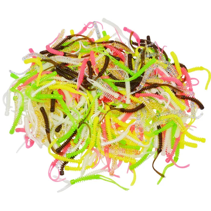 Soft Fishing Lure Small Size TPE Material 55mm 0.3gram 12pcs a Bag Double Tail Soft Lure Super Killer Fish Soft Worm Jig Lure
