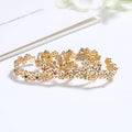 Thumb Gilded Petal Perfection 18K Gold-Plated Hollow Flower Color Ring Aaa Cubic Zirconia Elegance Womens Rings Jewelry