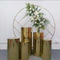 Luxury Metal Flower Stand for Gold Centerpieces Other Wedding Decoration Cylinder Cake Stand Set for Party Event Table Decor
