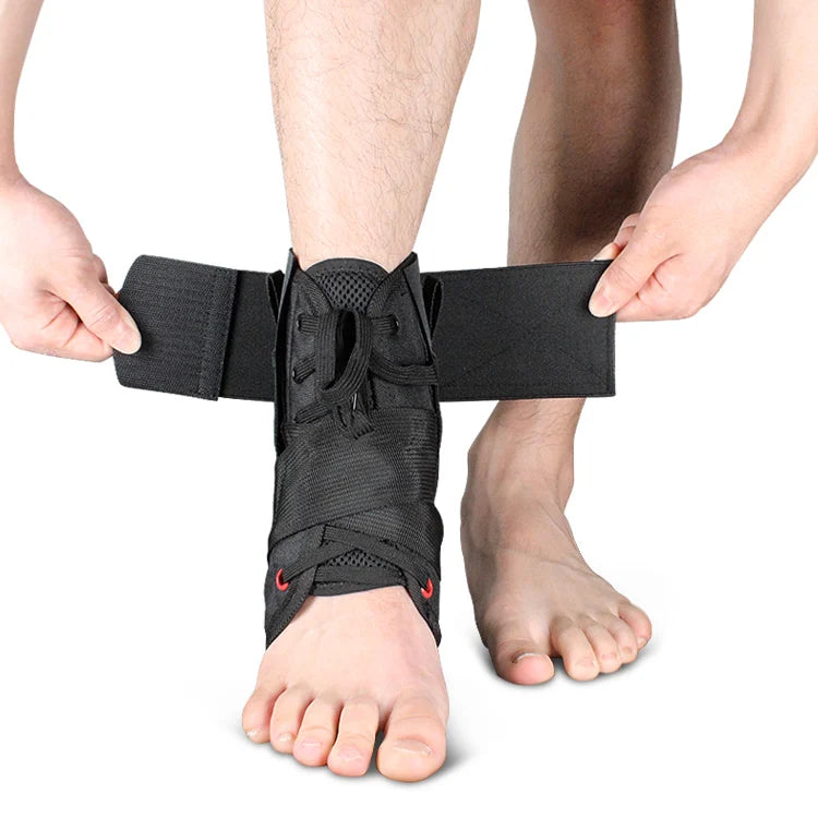 Aolikes Black Adjustable Ankle Brace Lace up Ankle Support Ankle Foot Orthosi Brace Ankle Protection