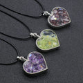 DIY Crystal Chip Heart Shape Gemstone Pendant for Decoration Crystals