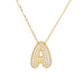 Wholesale Fine Jewelry  Women Initial Letter Bubble Pendant Necklace 925 Sterling Silver