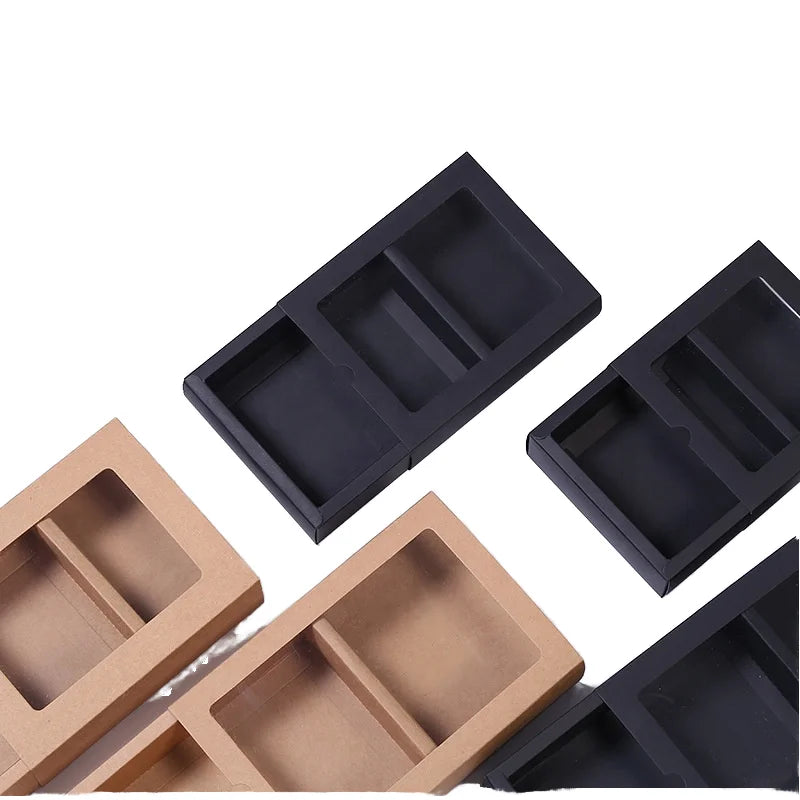Custom Printed Kraft Paper Cardboard Gift Box Transparent PVC Window Tea Perfume Soap Bridal Bridesmaid Gifts Custom Cosmetic
