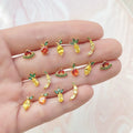 2023 Custom Fruit Stud Earrings Cute Lemon Pineapple Watermelon Grapes Banana Peach 2023 Fashion Custom Fashion Hoop Earings