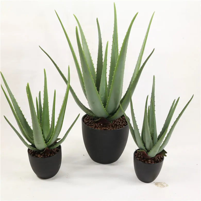 Mini Aloe Potted Plant  Plastic Green Plant Potted Plant