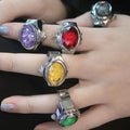 HOVANCI Fashion Punk Ring Clock Retro Gemstone Ladies Digital Mini Finger Ring Watch