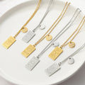 Ins Minimalist  Retro Stainless Steel Gold Plated Twelve Zodiac Horoscope  Pendant Necklace