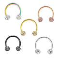 Stainless Steel Captive Bead Nose Hoop Rings Eyebrow Cartilage Helix Hook Earring Septum Ring Piercing Jewelry for Men Women 16g