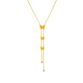 Nabest Women Butterfly Flower Heart Charm Clavicle Jewelry Chain PVD Tarnish Free Stainless Steel Long Tassels Necklace