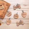 Wooden Puppy Tag Pet Collar Laser Engravable Dog Cat Tag Blank Barrel Wood Name Tag