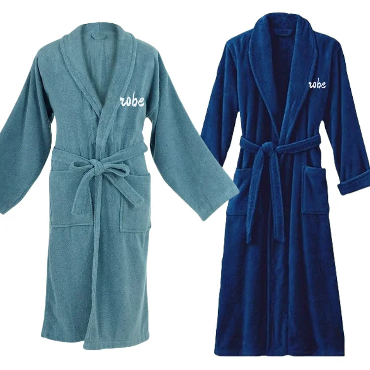 Hotel 100% Cotton Terry Bathrobe with Piping Shawl Collar Cotton Bathrobe Spa Hotel Bathrobe