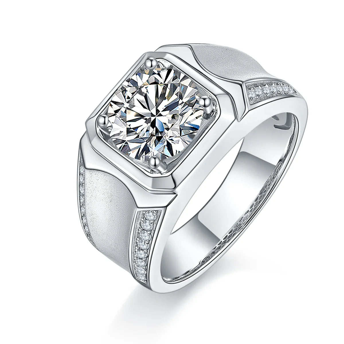 New Arrival Moissanite Jewelry 925 Sterling Silver Moissanite Infinity Men Wedding Ring