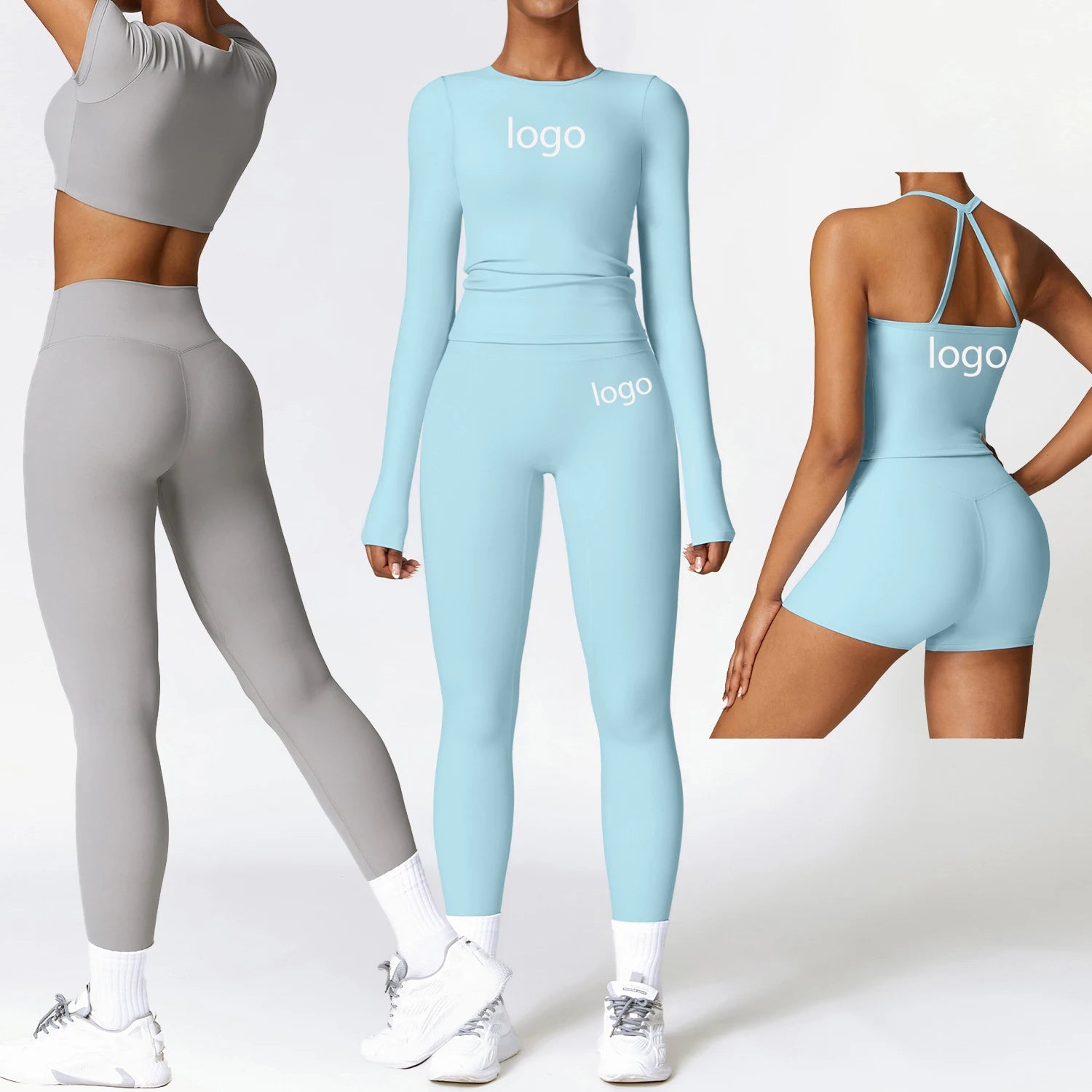 Custom High Quality Yoga Set Compression Sportswear Quick Drying Workout Clothes Gym Fitness Sets for Women
