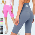 Custom Logo Tummy Control Sports High-Waisted Tights Biker Gym Women Fitness Yoga Shorts Pants