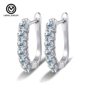 XEZ020 Luxury 925 Sterling Silver Wedding Fine Jewelry Diamond VVS1 3.6Ct Moissanite Huggie Hoop Earrings for Women
