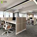 Modern Standard Size Office Workstation Cubicle for 6 Person with Aluminum Frame Modular Design for School & Hospital Use