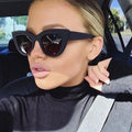 UNOC 2022 Cateye Sunglasses for Women Custom Designer UV 400 Lens Big Oversized Cat Eye Glasses White Pink Gray Frames Made PC