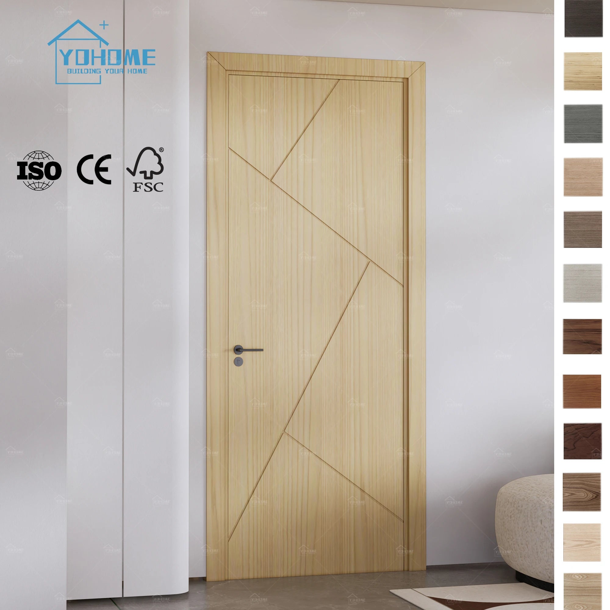 Yohome Custom High End Foshan Interior Doors Simple Minimalist Style Wood Door Interior Door Modern Luxury
