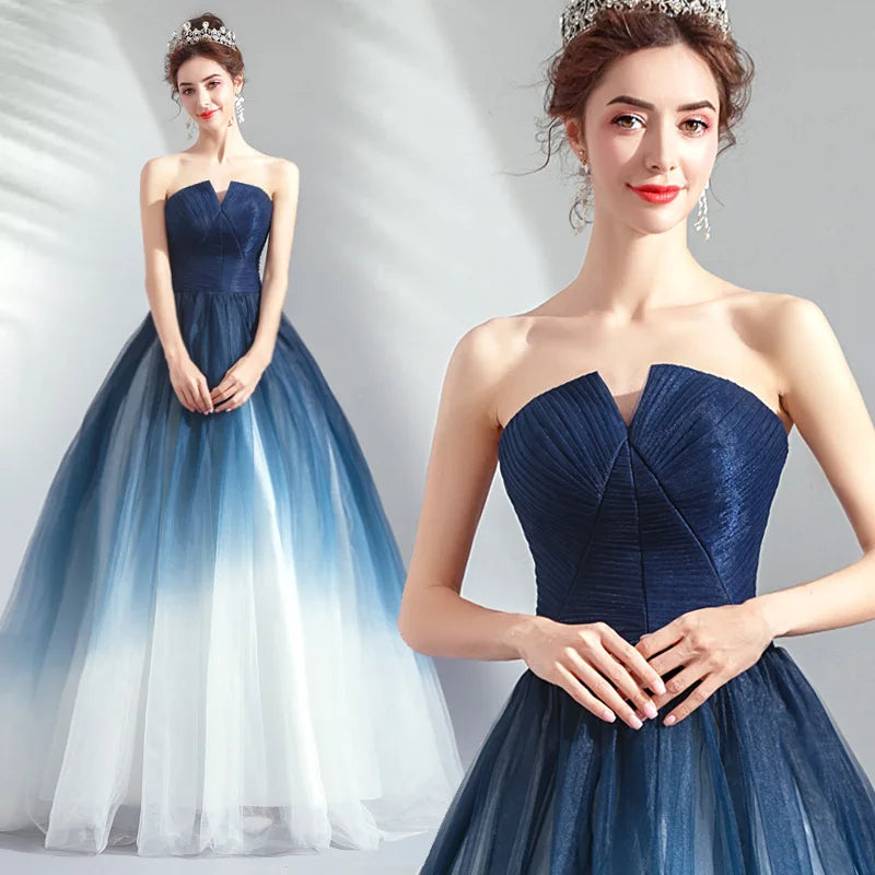 Gradually Changing Color Medieval Dress Queen Renaissance  Princess Ball Gown Evening Dresses