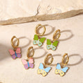 Fashion Good Quality 14K Gold  Plated Stainless Steel Earring Butterfly Pendant Earrings  Vintage Jewelry for Women