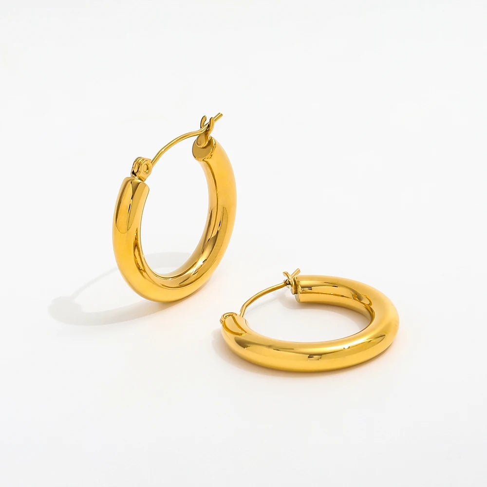 Joolim 18k Plated Hoop Earring Stainless Steel Earring Endless Chic Wholesale Gold Women's Hoop Earring MegaBDM